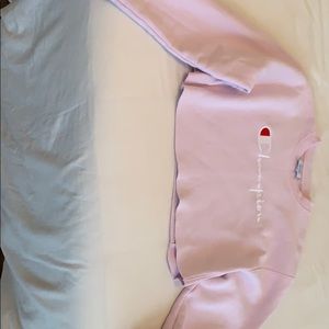 Cropped champion pink crewneck
